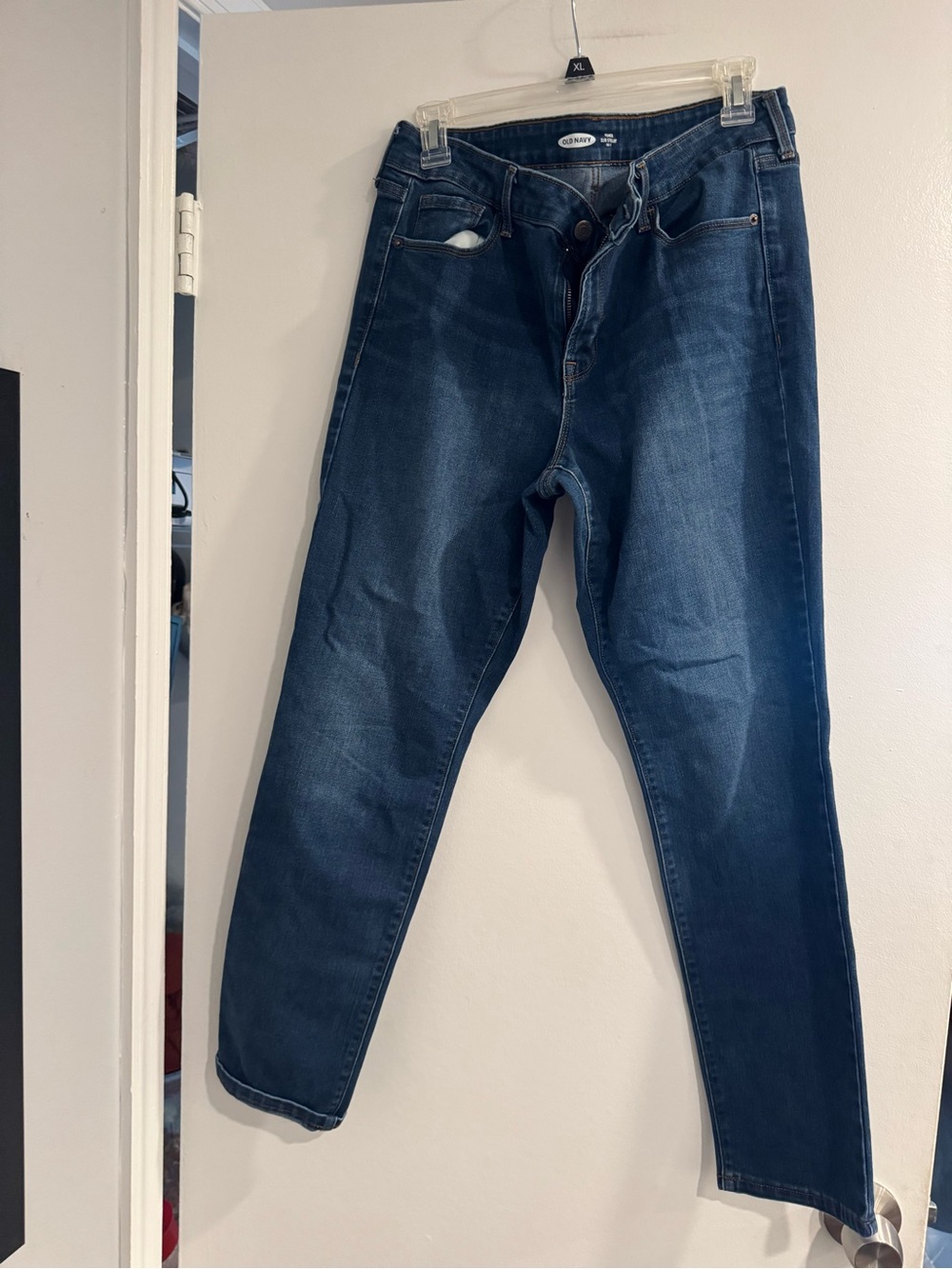 Old Navy Power Slim Straight Mid Rise Dark Wash Jeans Women’s Size 12